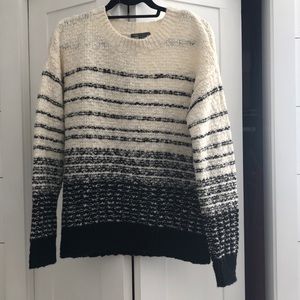 Black and white wool sweater